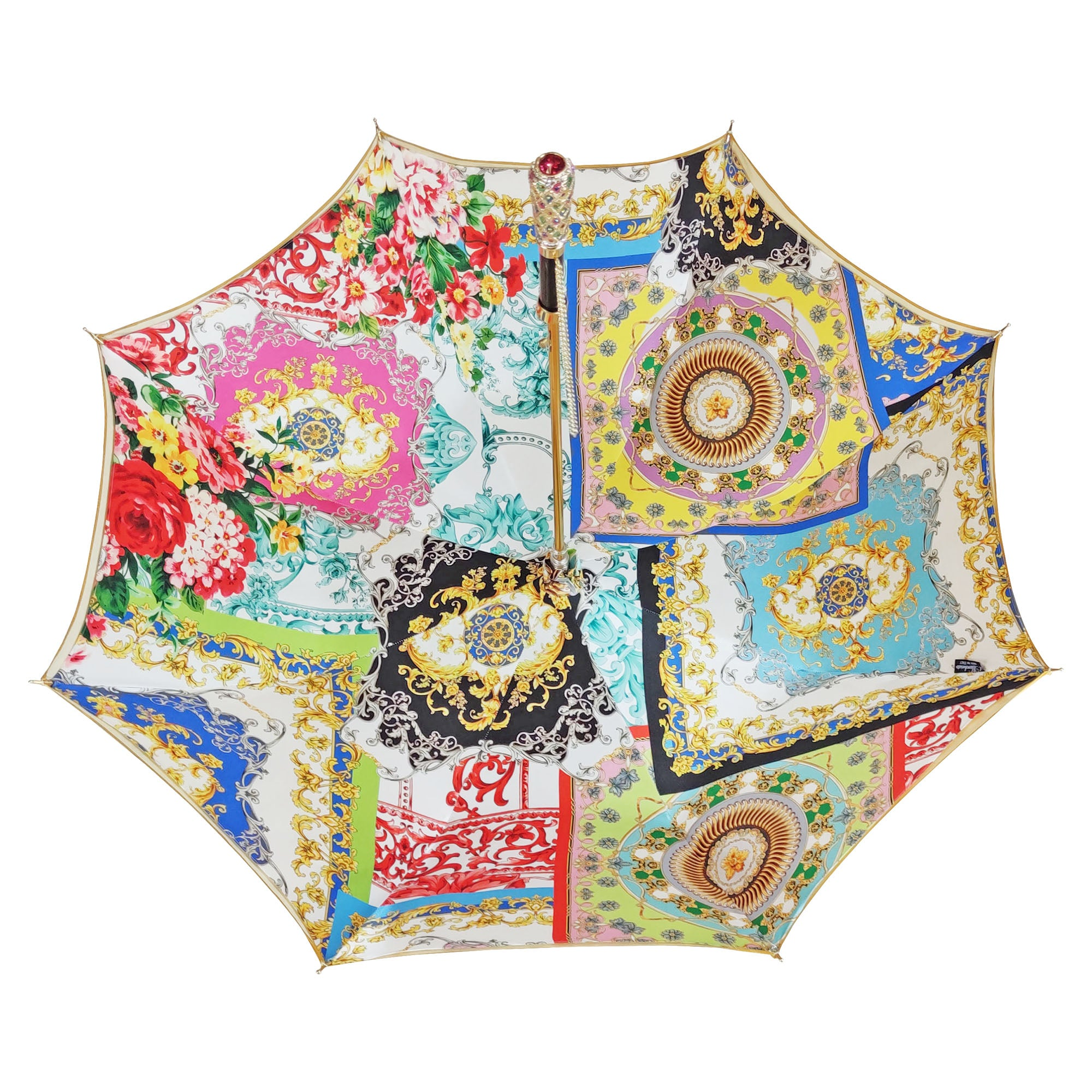 Exclusive Luxury Italian Umbrella with Hand-Painted Handle