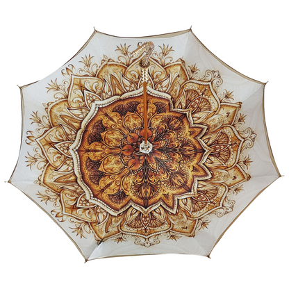 Handmade Classic Fancy Umbrella with 24K Gold-Plated Swarovski Handle