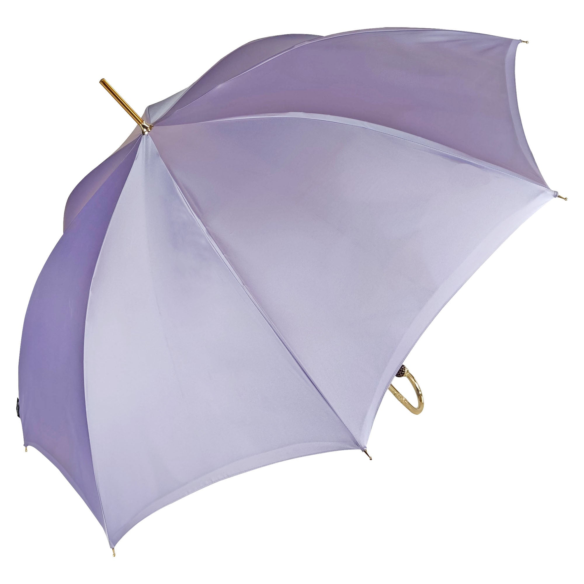 Flowered Umbrella in Shades of Lilac with Amethyst Crystal Handle