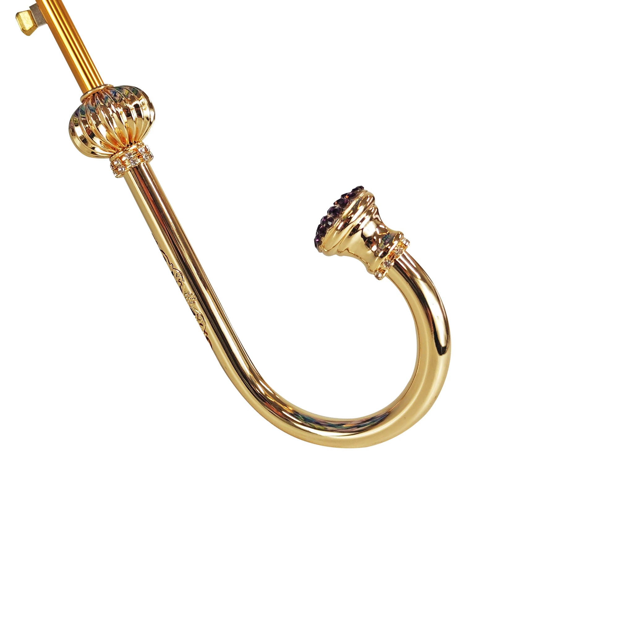 Flowered Umbrella in Shades of Lilac with Amethyst Crystal Handle