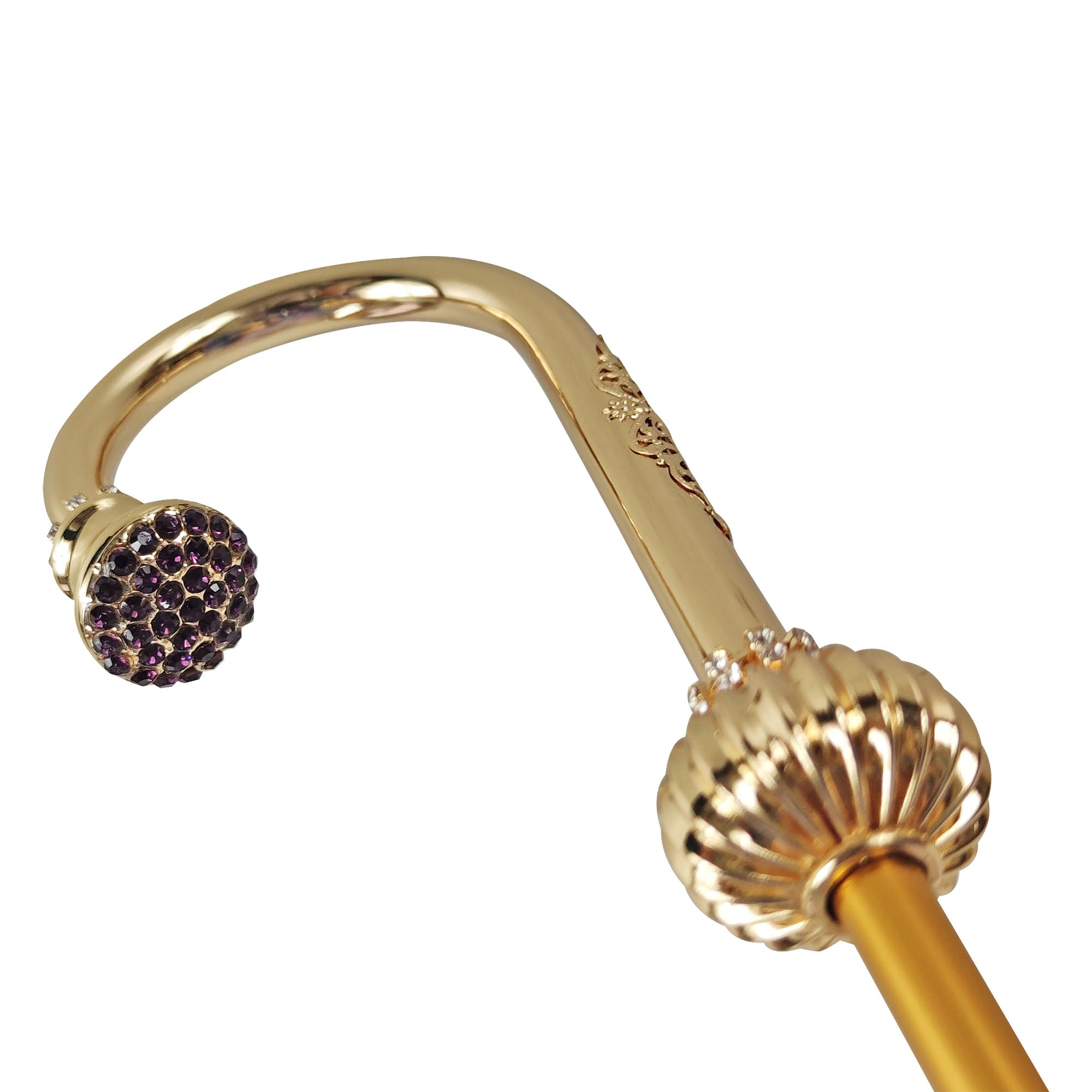 Flowered Umbrella in Shades of Lilac with Amethyst Crystal Handle