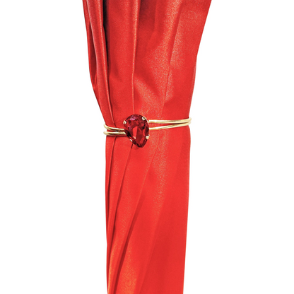 Red Crystal Accents Luxurious Red Umbrella with 24K Gold Bee Handle