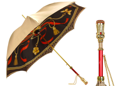 Golden Exquisite Artisan-Made Canopy with Crystal-Adorned Handle
