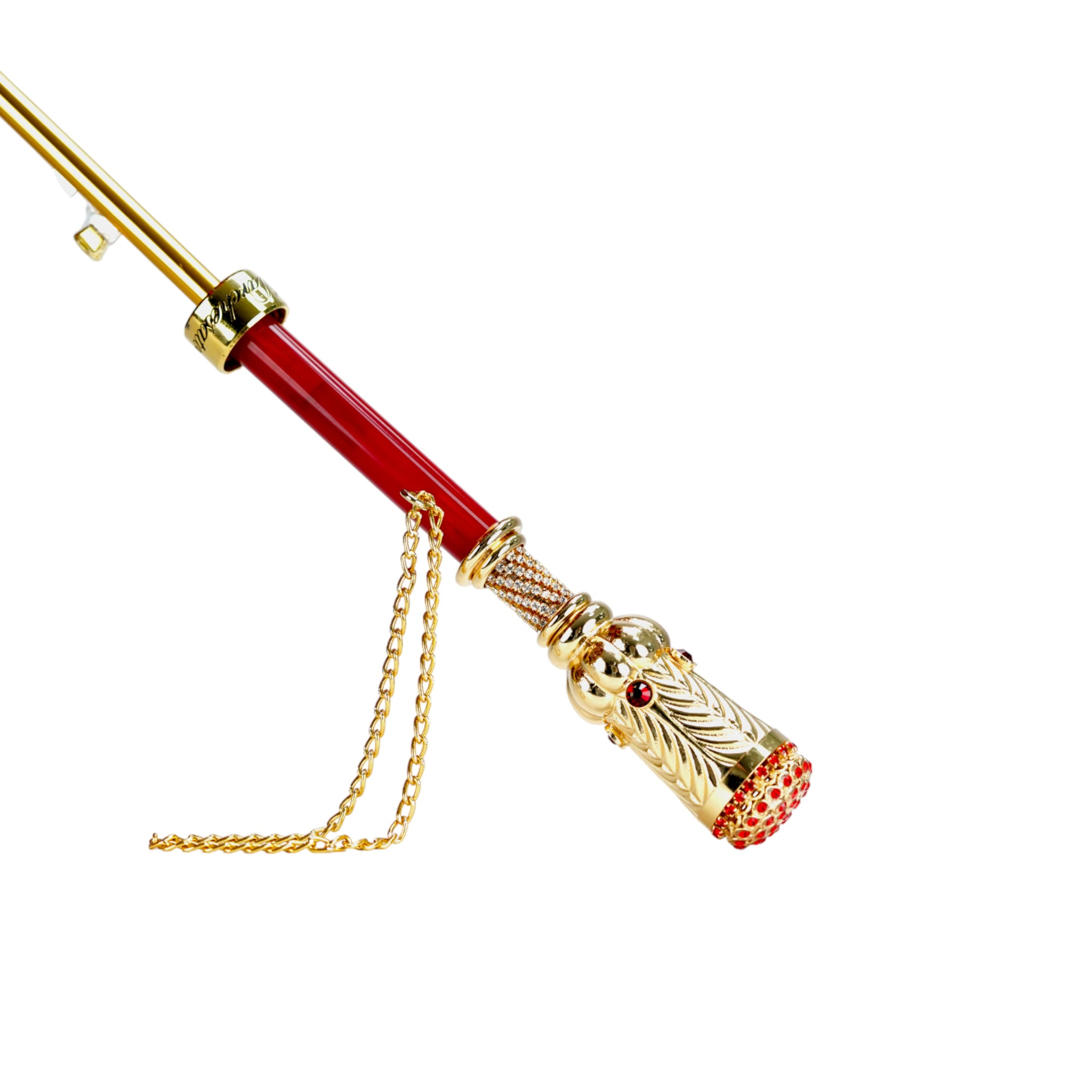 Golden Exquisite Artisan-Made Canopy with Crystal-Adorned Handle