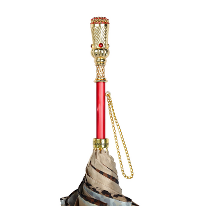 Golden Exquisite Artisan-Made Canopy with Crystal-Adorned Handle