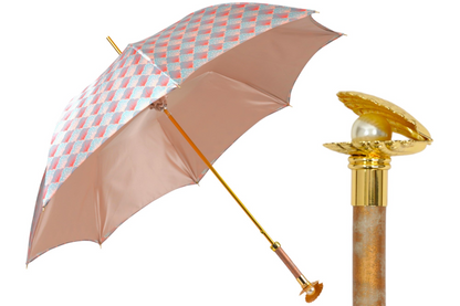 Premium Shell Umbrella with Gold-Plated Handle – Handmade in Italy