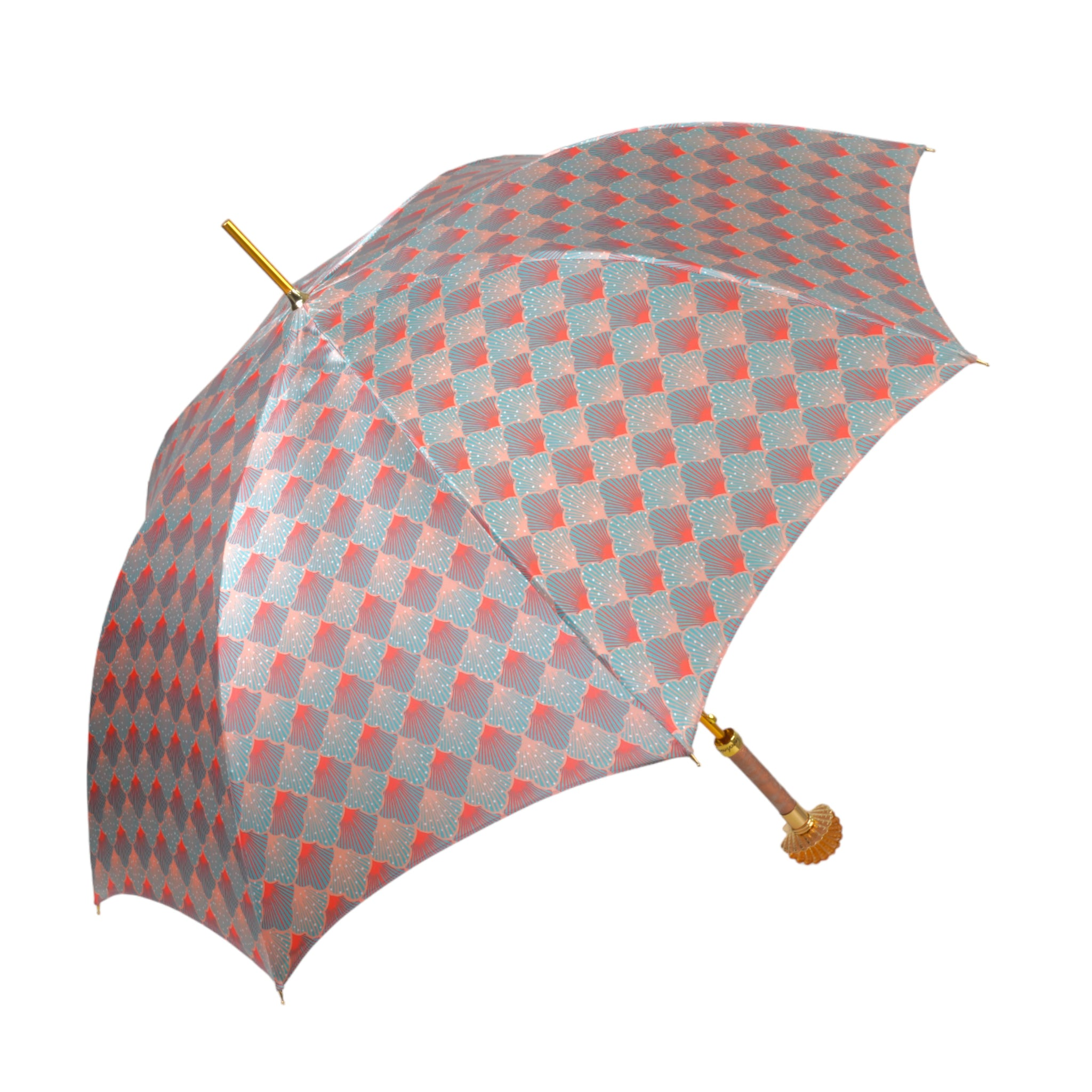 Premium Shell Umbrella with Gold-Plated Handle – Handmade in Italy