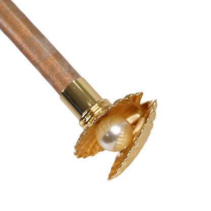 Premium Shell Umbrella with Gold-Plated Handle – Handmade in Italy