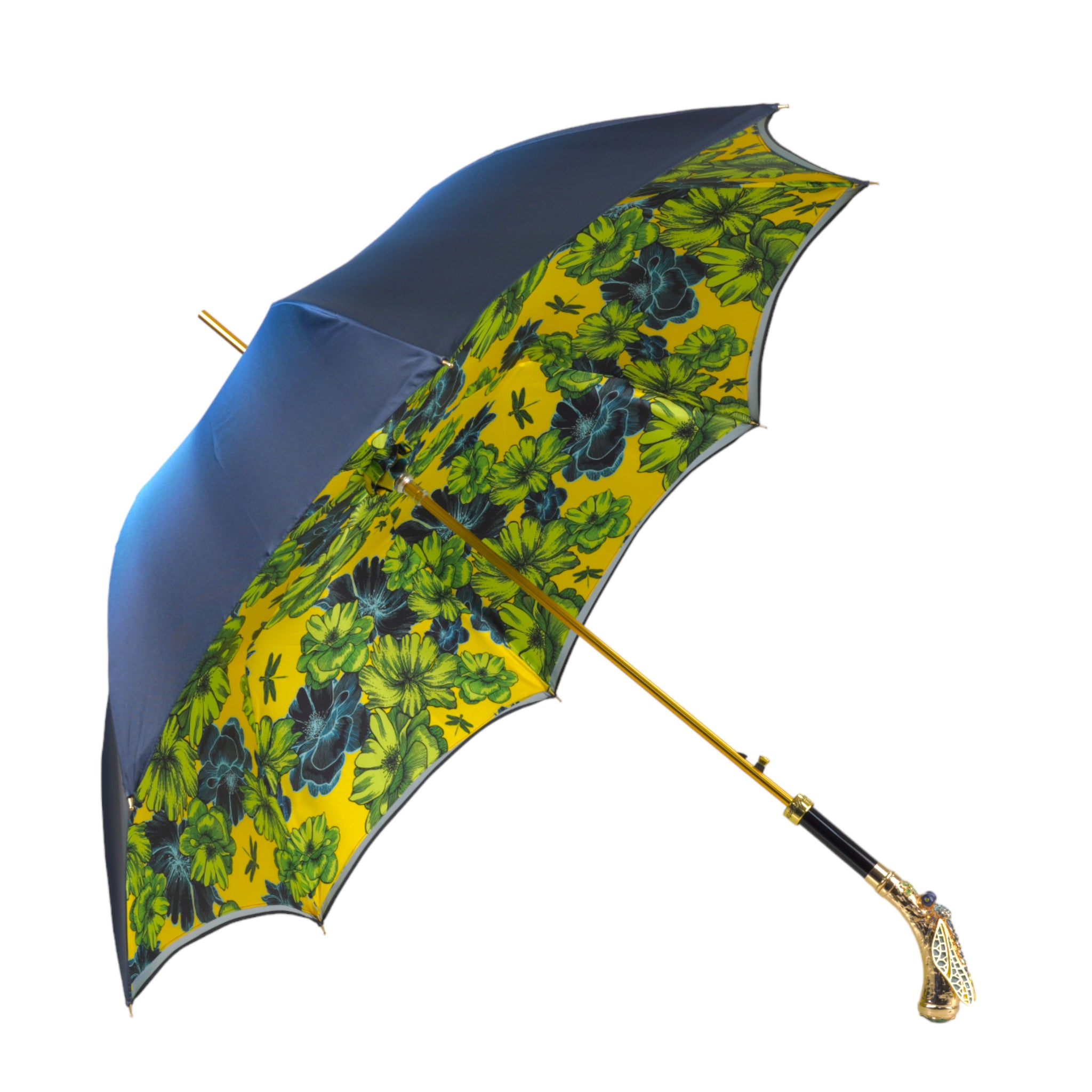 Exquisite Hand-Painted Dragonfly Handle Exclusive Italian Umbrella