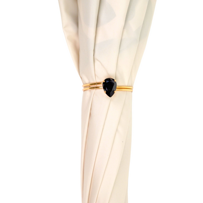 Chic Black and Cream Umbrella with Stylish Chain Handle