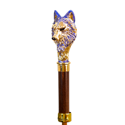 Exclusive Design Umbrella with Hand-Painted Golden Wolf