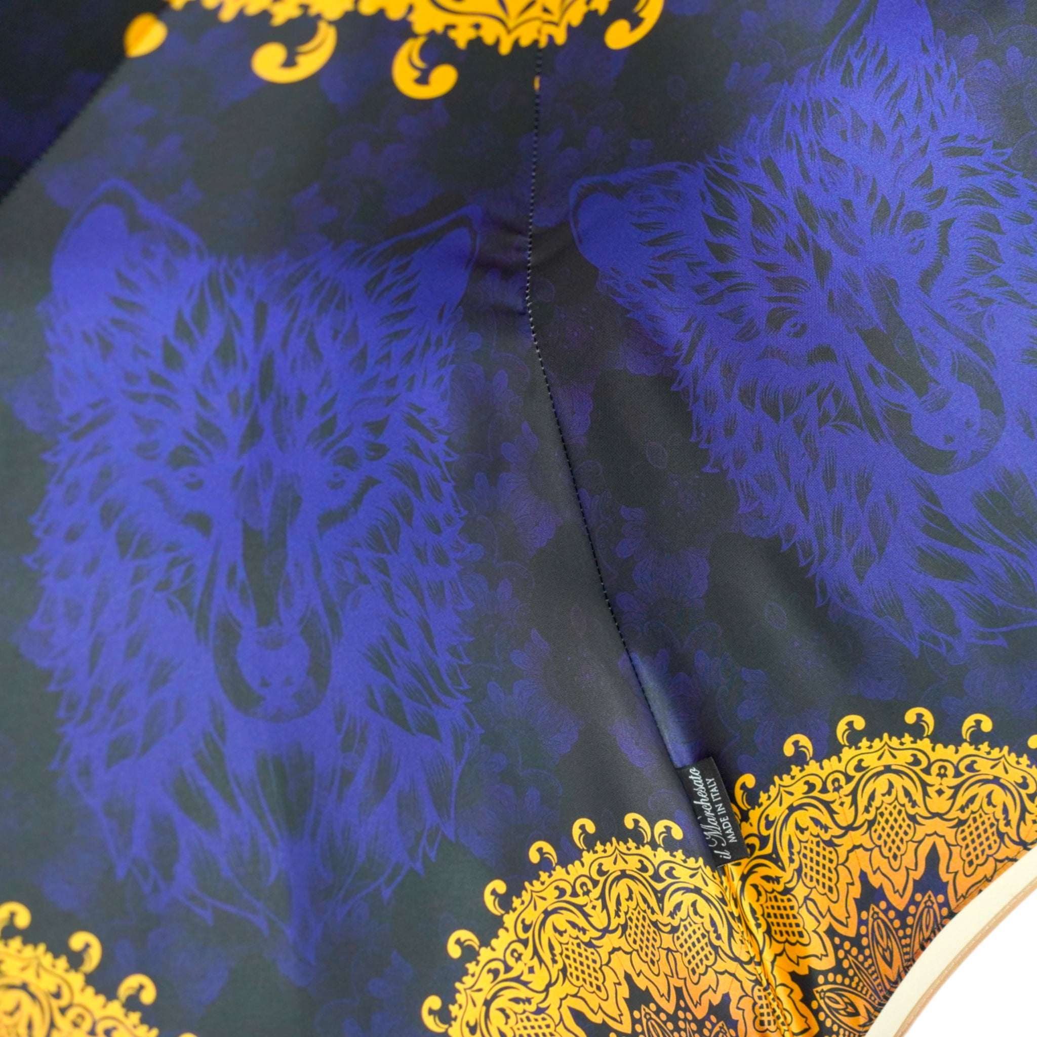 Exclusive Design Umbrella with Hand-Painted Golden Wolf