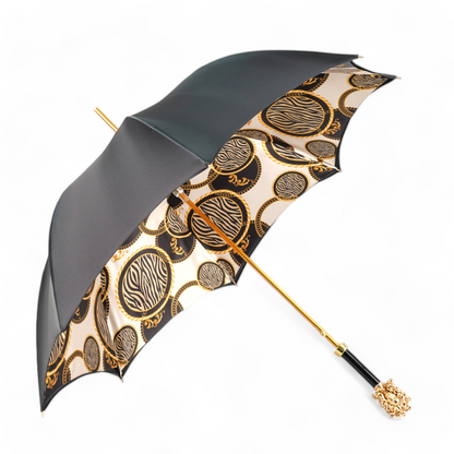 Luxury Satin Umbrella with 24K Gold-Plated Medusa Handle