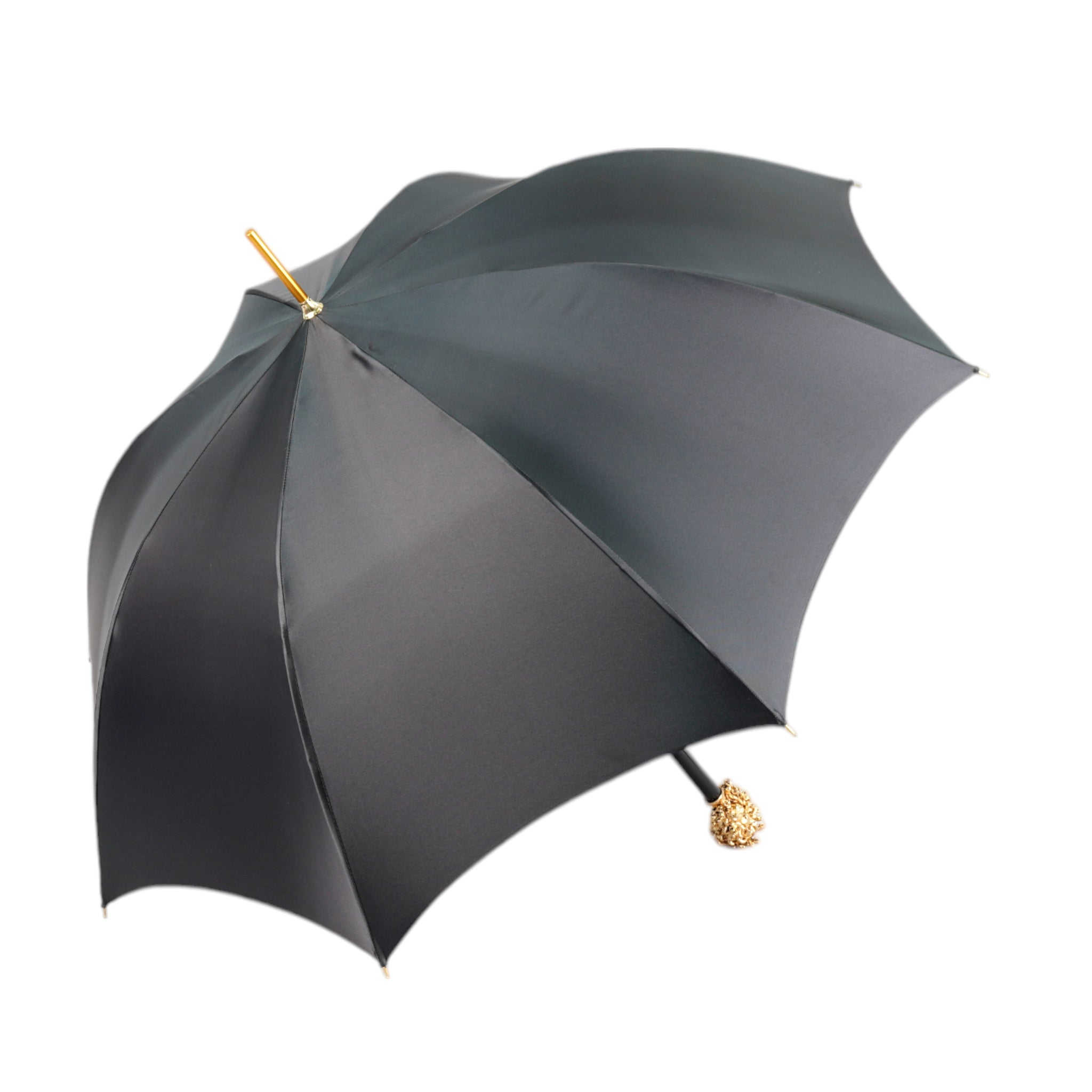 Luxury Satin Umbrella with 24K Gold-Plated Medusa Handle