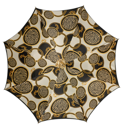 Luxury Satin Umbrella with 24K Gold-Plated Medusa Handle
