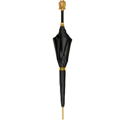 Luxury Satin Umbrella with 24K Gold-Plated Medusa Handle