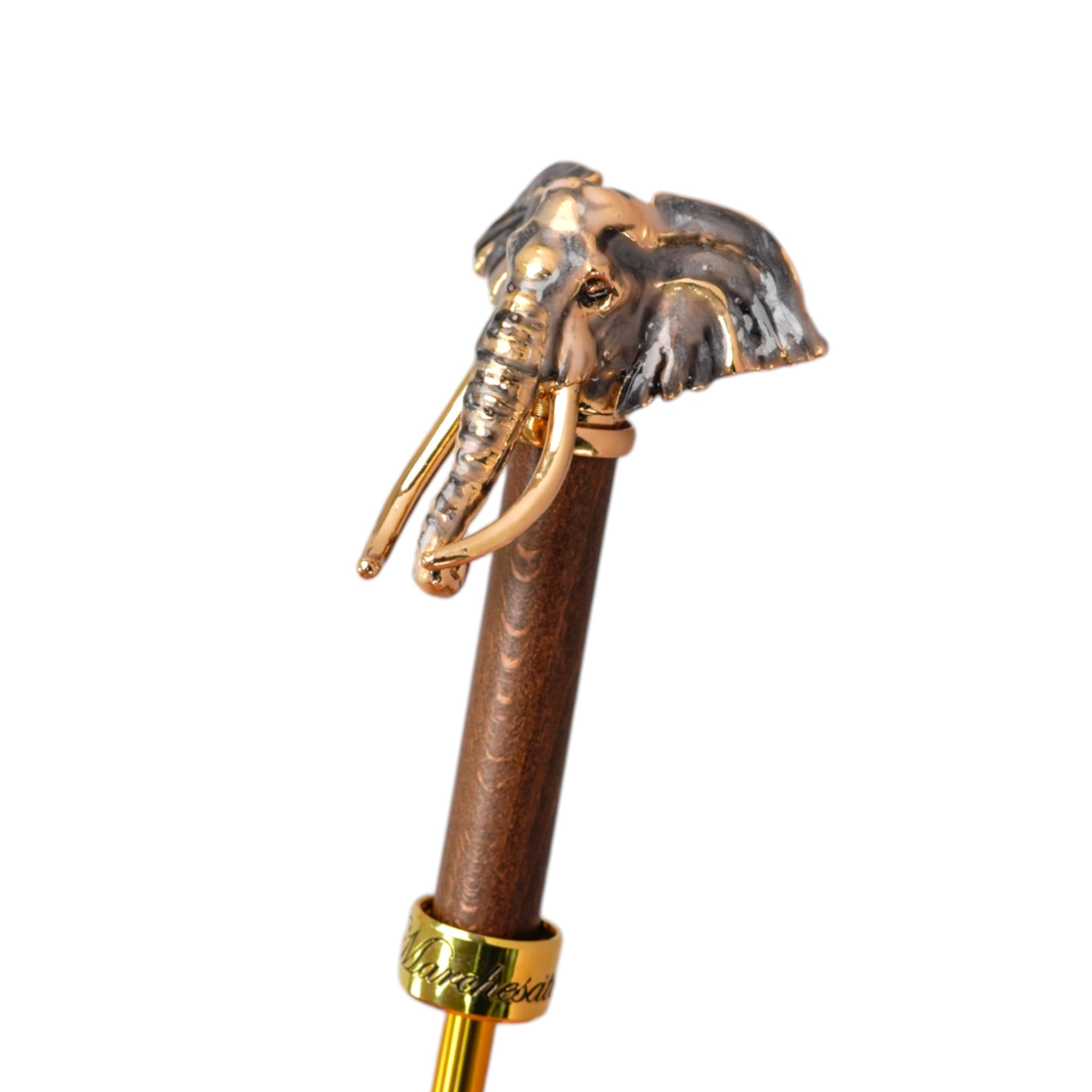 Chic Golden Elephant Umbrella for a Bold and Exotic Look
