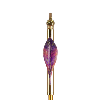 Luxury Pink Umbrella with Hand-Painted Floral 24K Gold Handle