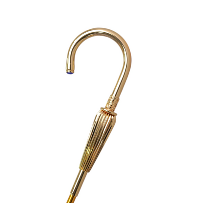 Unique Light Blue Umbrella with Elegant Gold Handle - Blue Royalty