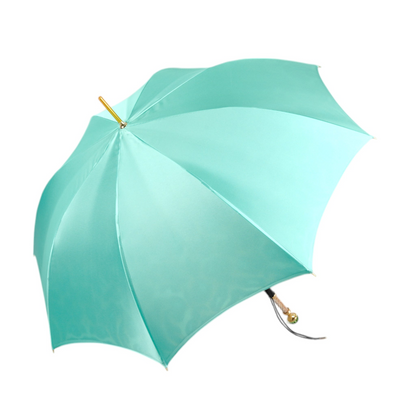 Luxury Leopard Print Umbrella with 24K Gold & Green Crystal Handle