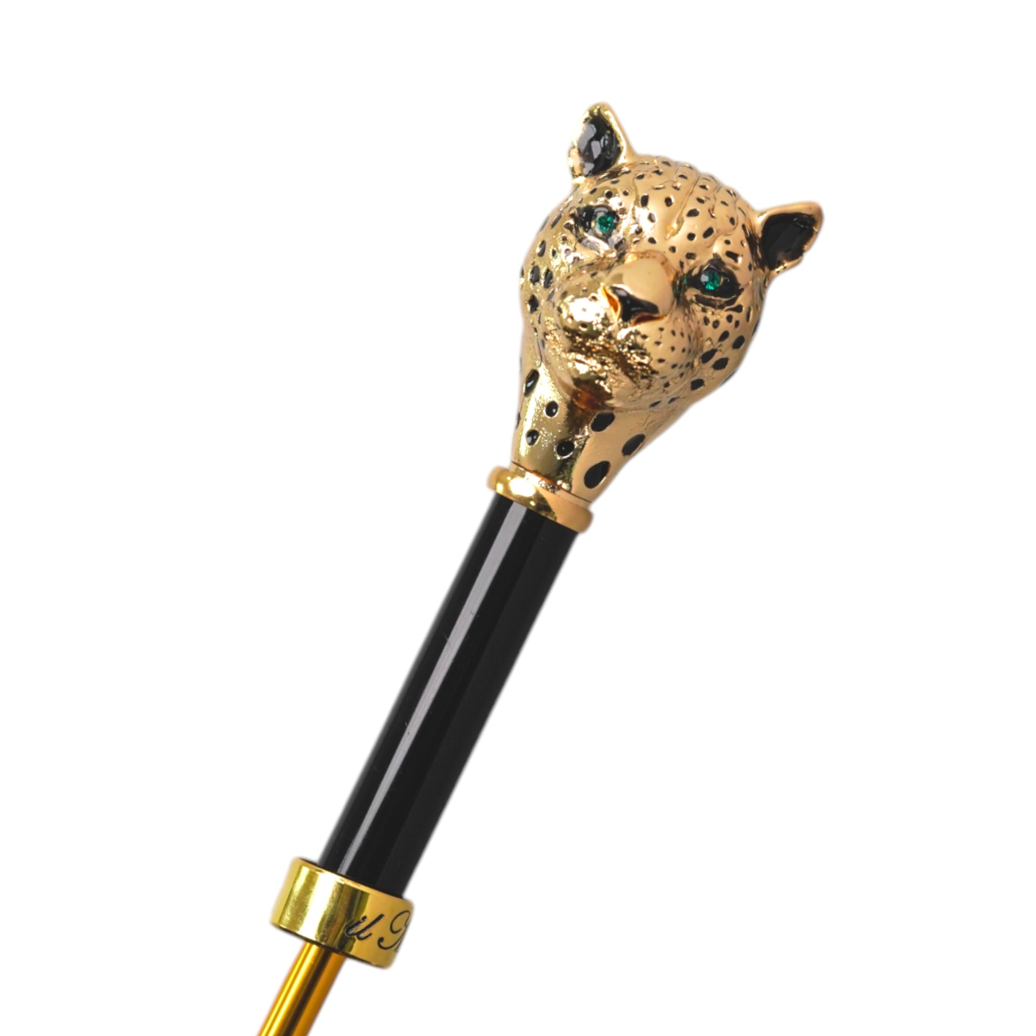 Exclusive Green Umbrella with Striking Leopard Handle