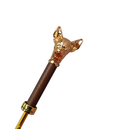 Red Umbrella with Gold Chihuahua Handle - Chic Companion