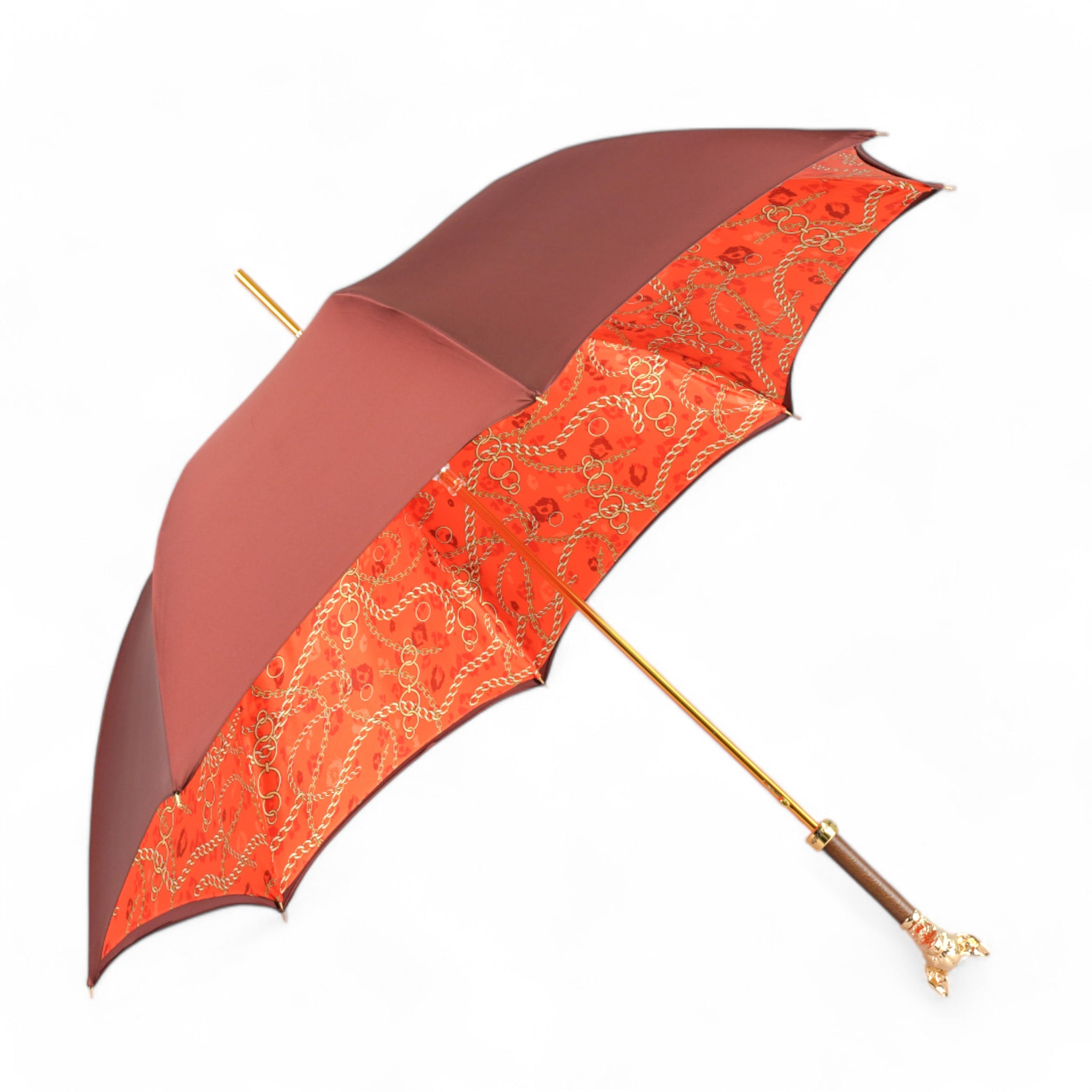 Red Umbrella with Gold Chihuahua Handle - Chic Companion
