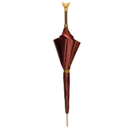 Red Umbrella with Gold Chihuahua Handle - Chic Companion