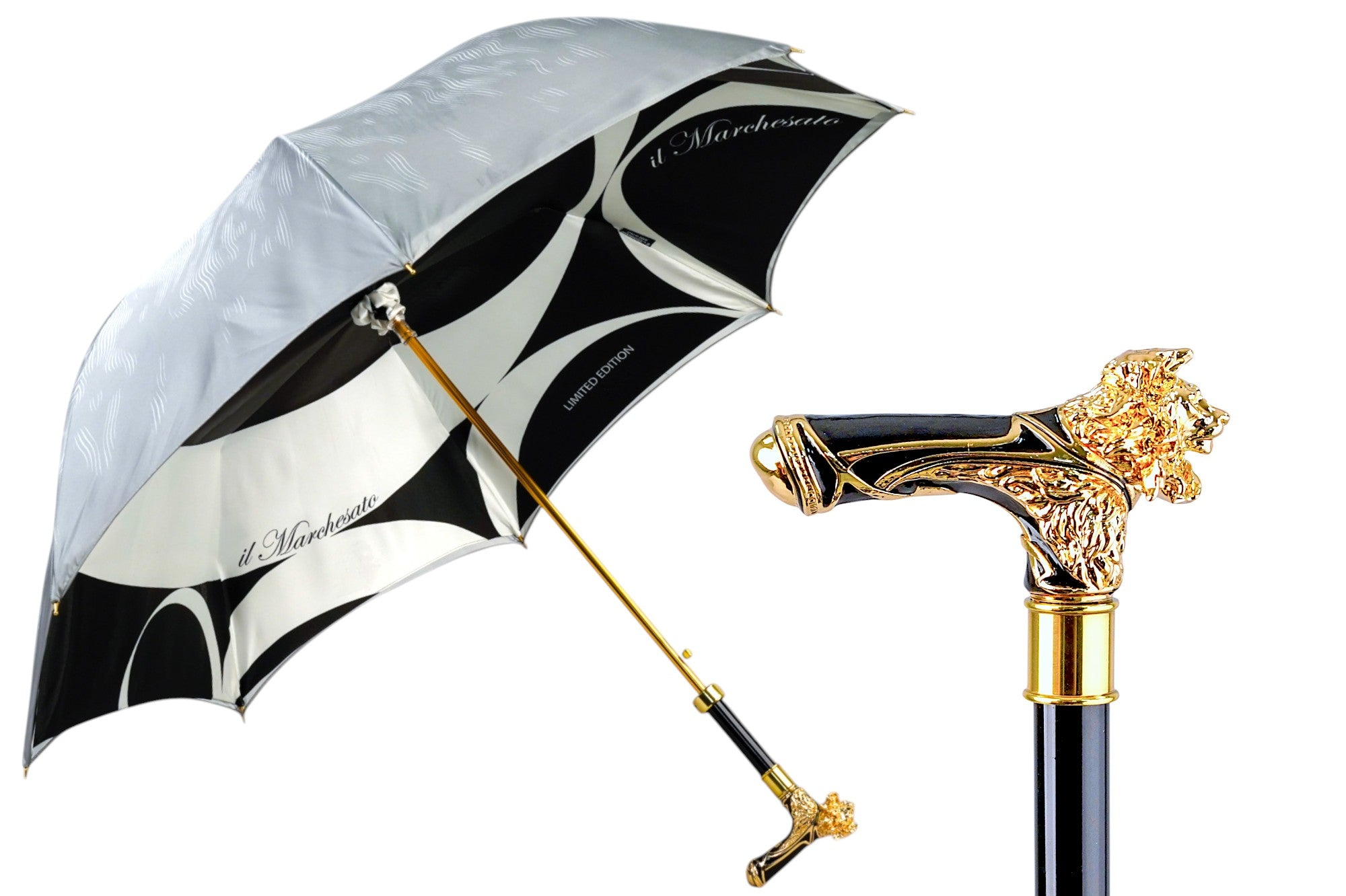 Luxury Lion-Handle Umbrella with 24K Gold Finish – Limited Edition
