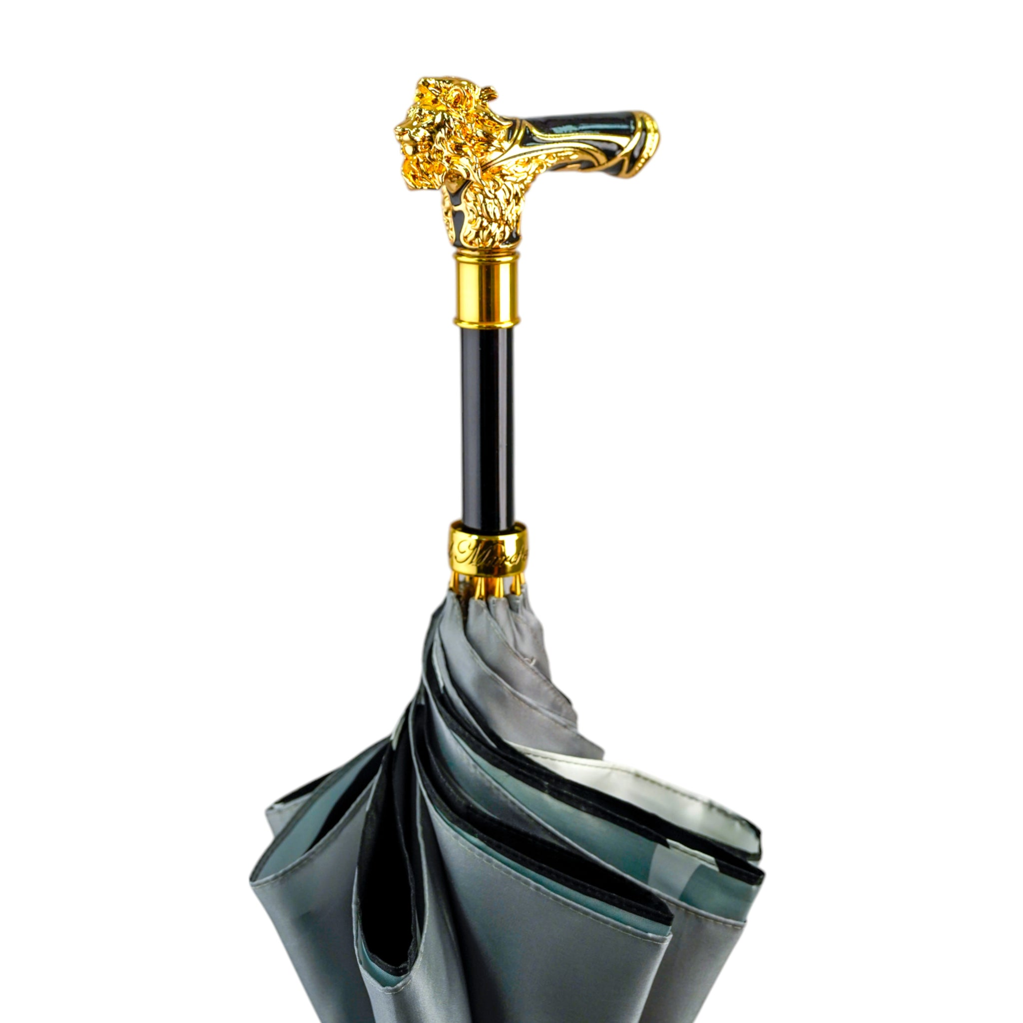 Luxury Lion-Handle Umbrella with 24K Gold Finish – Limited Edition