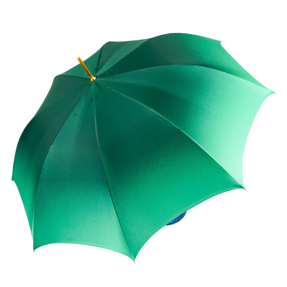 Peacock-Inspired Umbrella with Blue Ostrich Leather Handle