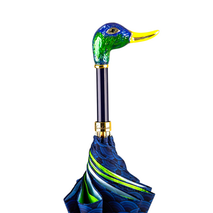 Hand-Enameled Duck Handle 24K Gold Details - Italian Luxury