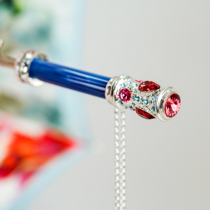 925 Silver-Plated Handle with Crystals - Handcrafted in Italy