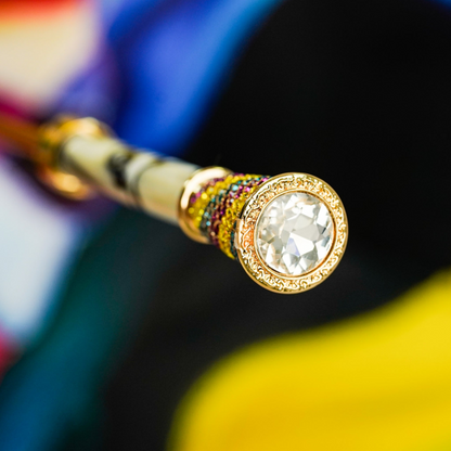 24K Gold-Plated Handle with Crystals - Handcrafted in Italy