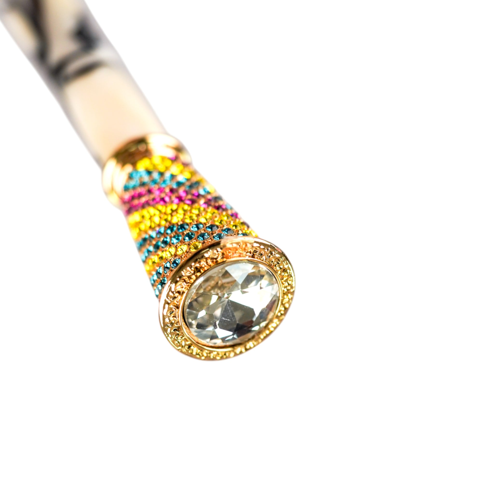 24K Gold-Plated Handle with Crystals - Handcrafted in Italy