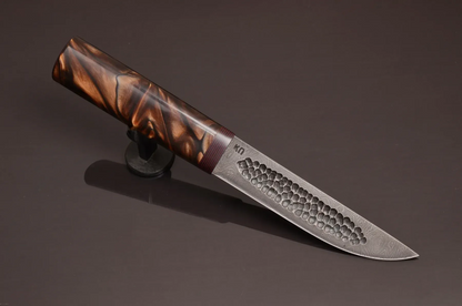 Handmade Yakut Knife – Damascus Steel Blade with Acrylic Handle - Elegant Knives