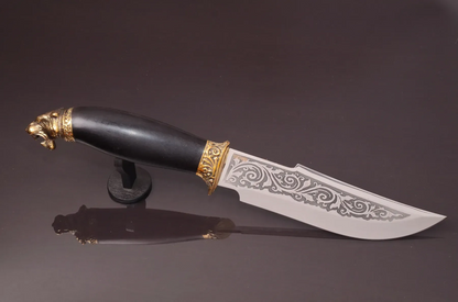 Turanian Tiger Knife with Hornbeam Handle and Stainless Blade - Elegant Knives