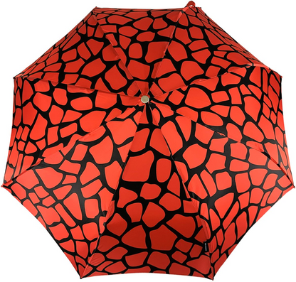 Unique Black and Red Folding Umbrella – Elegant Swarovski Details