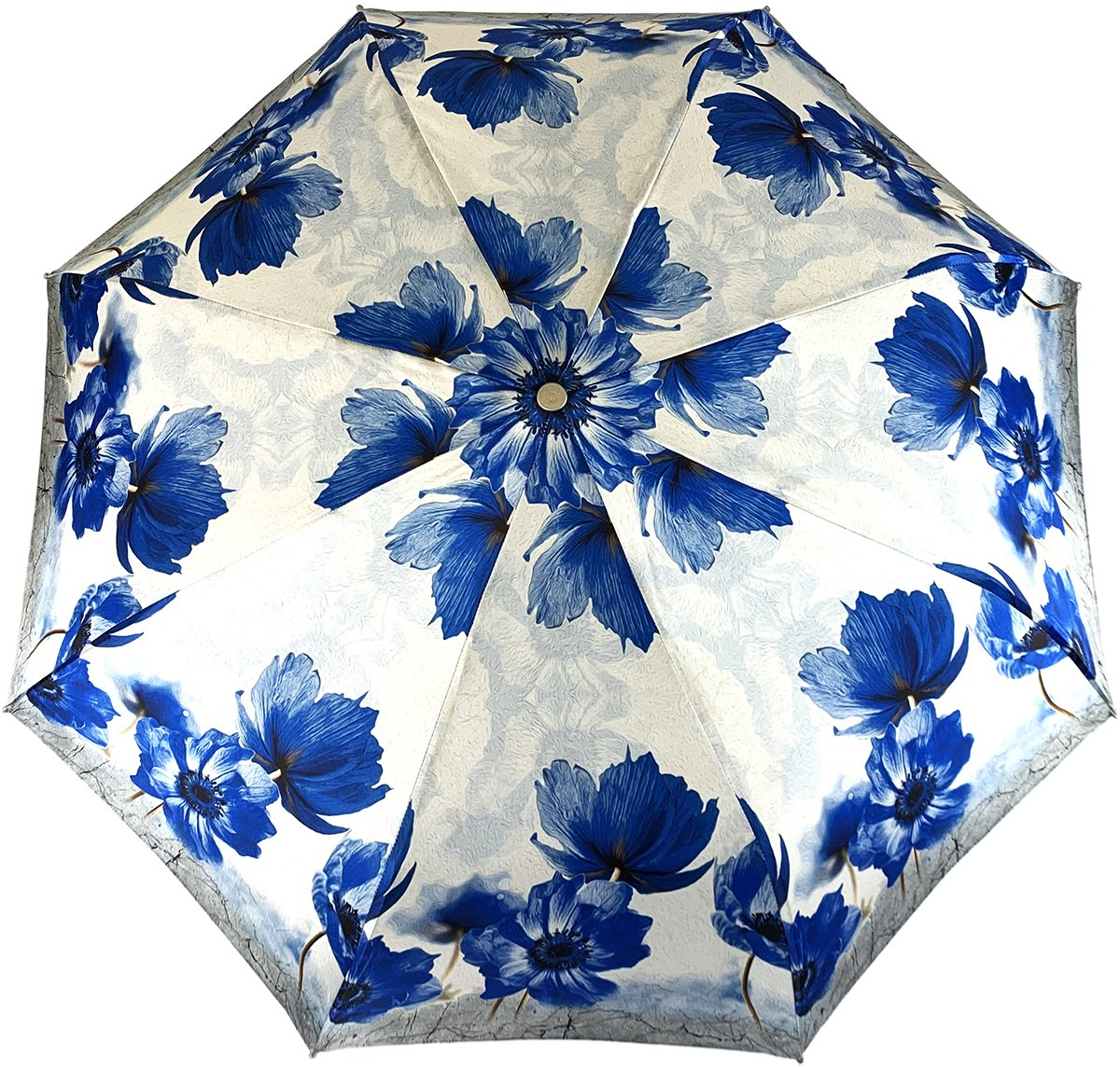 Folding Umbrella with Blue Poppies – Women’s Exclusive Floral Design
