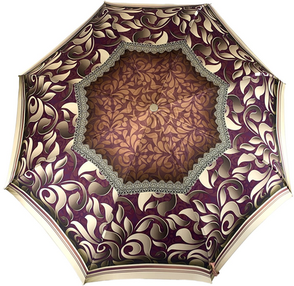 Elegant Women's Folding Umbrella – Filigree and Amethyst Handle