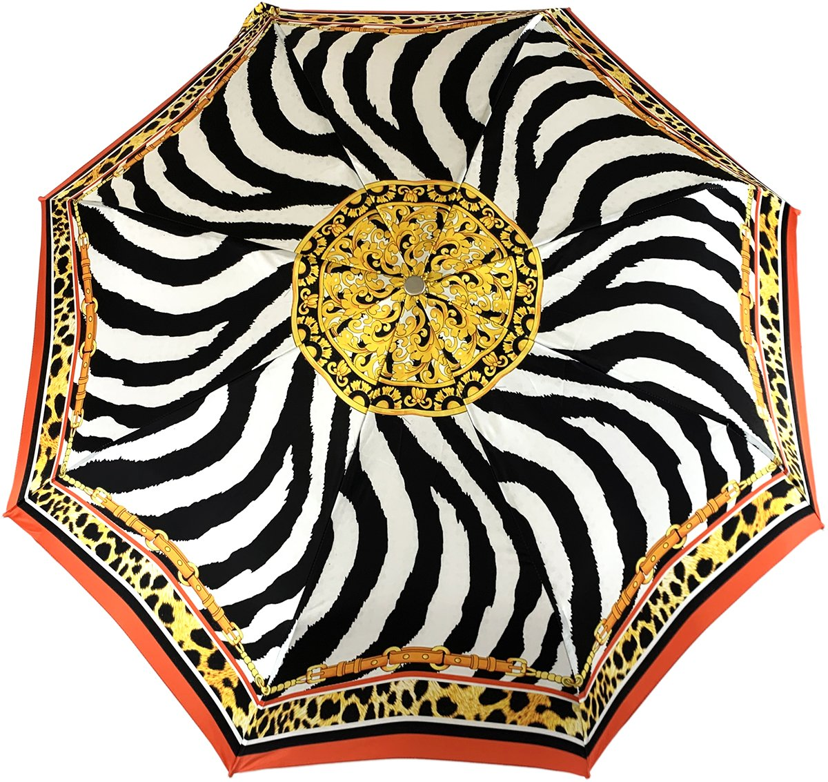 Elegant Design with Jeweled Silver-Plated Handle Folding Umbrella