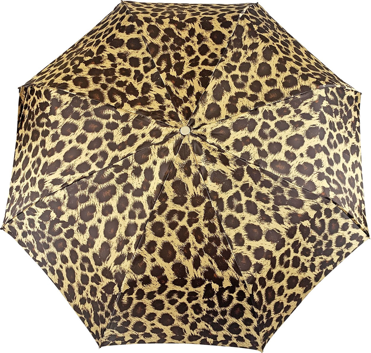 Leopard Folding Umbrella – Filigree Handle with Swarovski Crystals