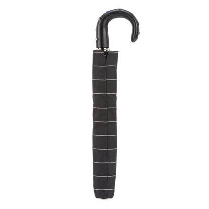 Folding Umbrella with Studded Leather Handle – Automatic Opening