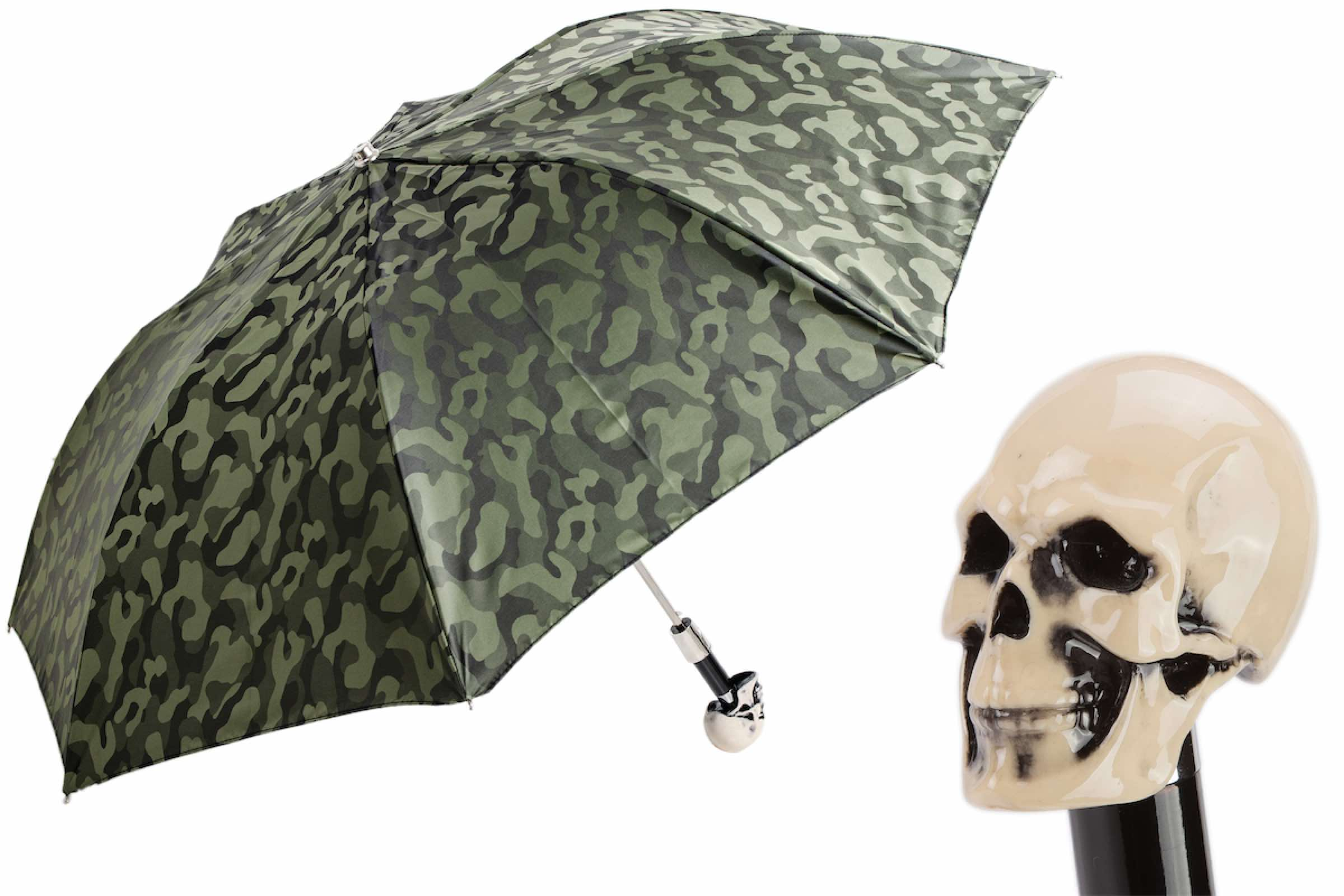 Camouflage Folding Umbrella with Skull Handle – Automatic Opening