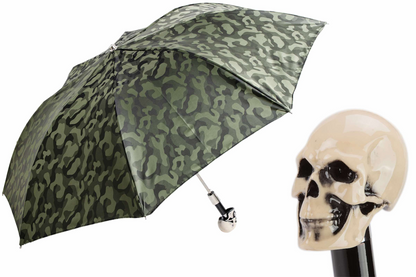 Camouflage Folding Umbrella with Skull Handle – Automatic Opening
