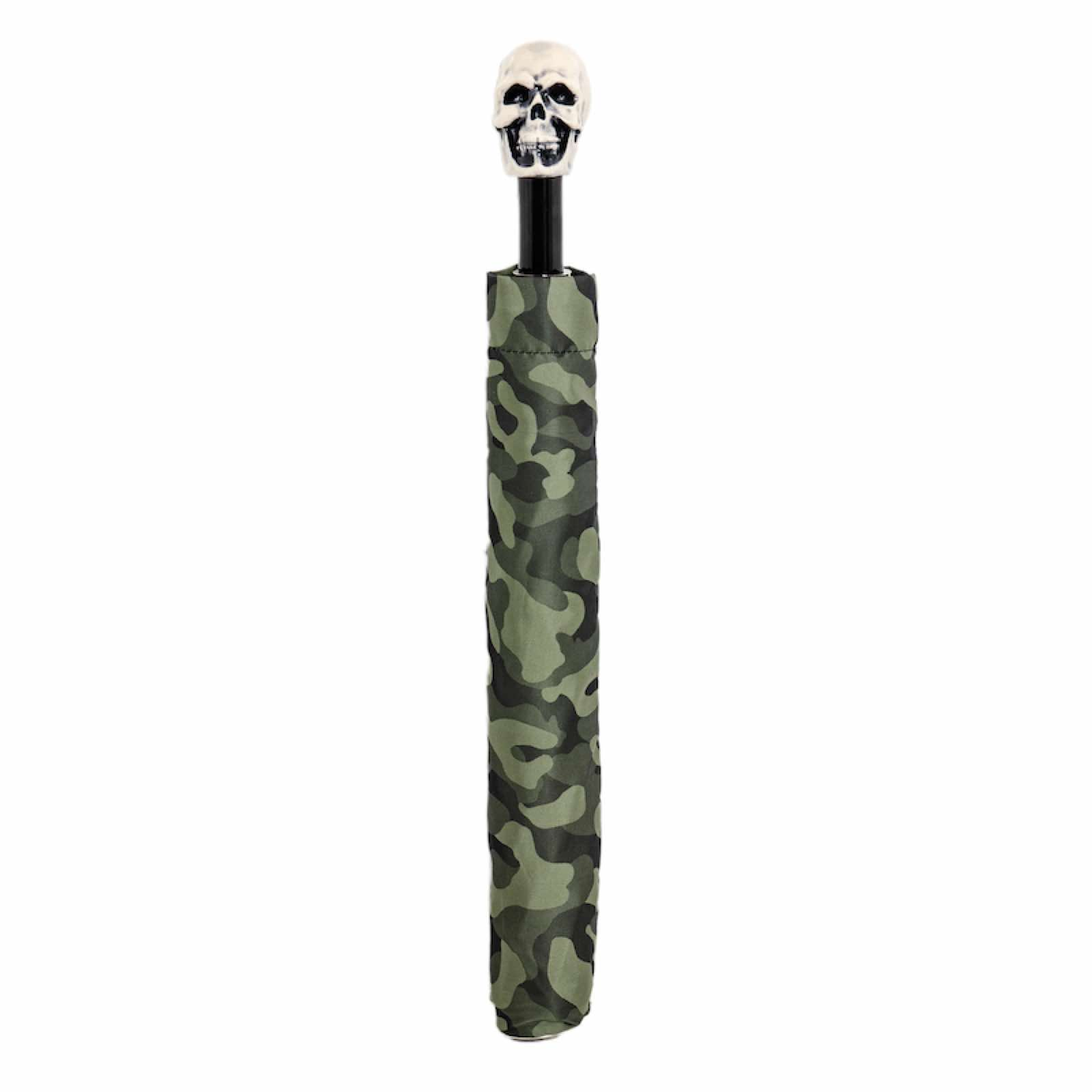 Camouflage Folding Umbrella with Skull Handle – Automatic Opening
