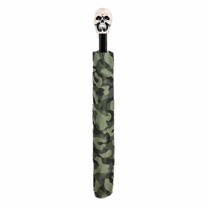 Camouflage Folding Umbrella with Skull Handle – Automatic Opening