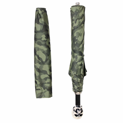 Camouflage Folding Umbrella with Skull Handle – Automatic Opening