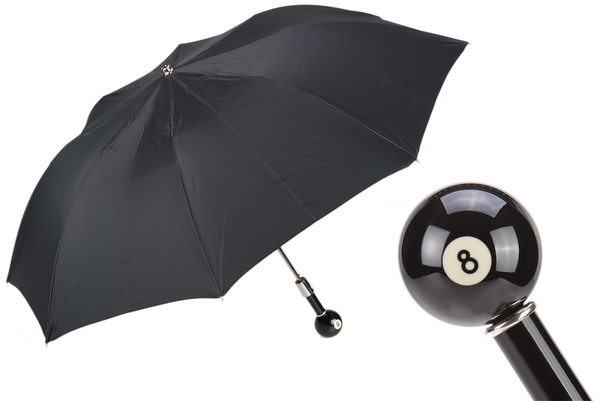 Billiard Pool 8-Ball Folding Automatic Umbrella – Handmade in Italy