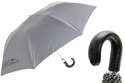 Classic Folding Umbrella with Leather Handle – Automatic Opening